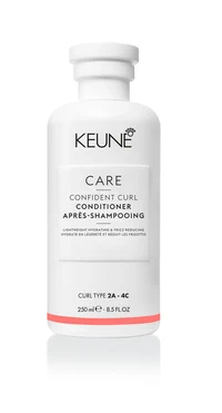 Confident Curl Conditioner für lockiges Haar. Haarpflegeprodukt für elastische Locken. Reduziert Frizz und Entwirren für knotenfreie Wellen und Locken. Auf keune.ch.
