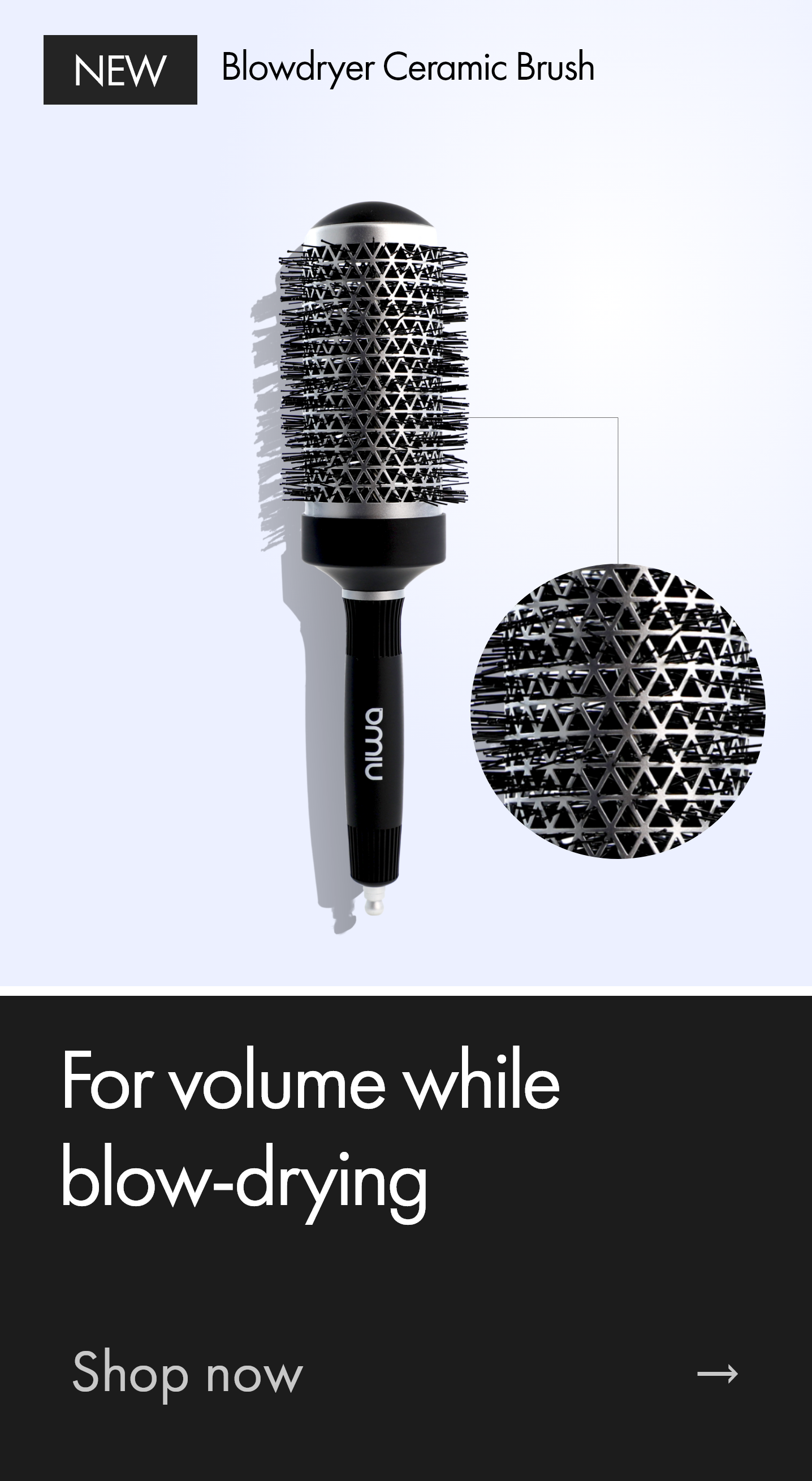 Blowdryer 32mm Ceramic Bristle Brush | Best for blow-drying hair