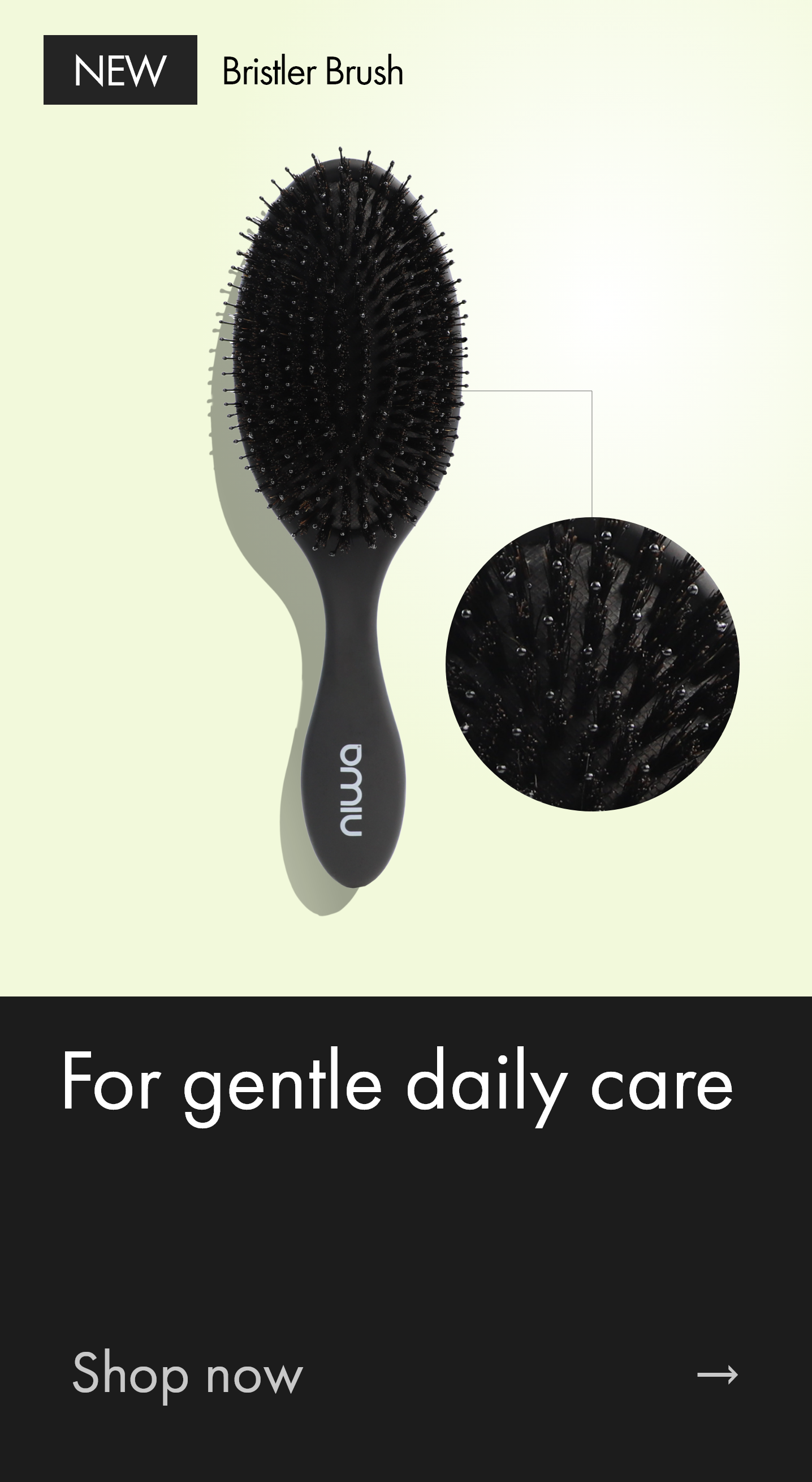 Black bristles provide softness, flexibility, frizz reduction, and shine to perfect every look.