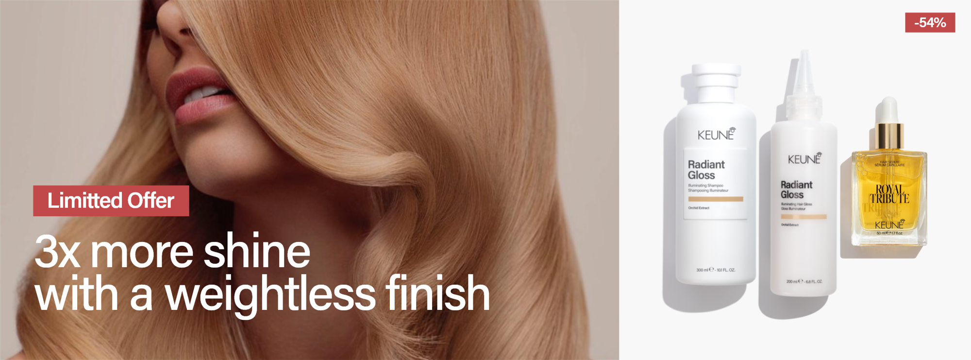 Shiny hair with Keune Hair Products