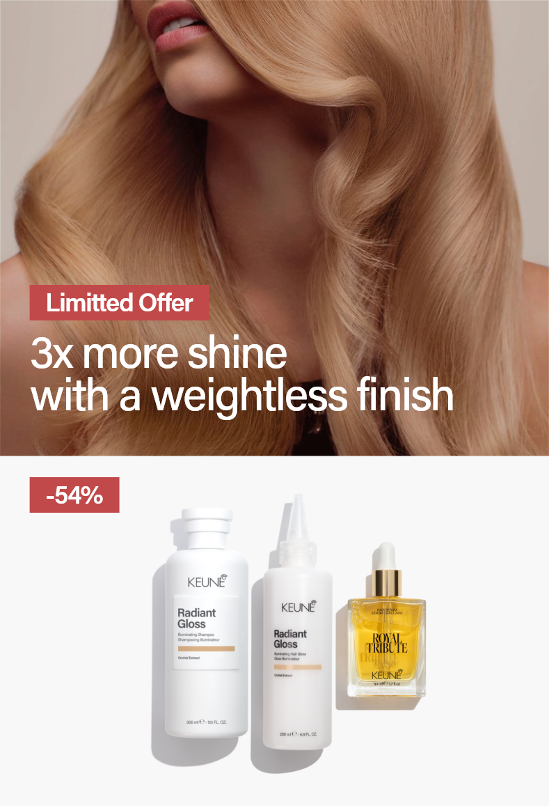 Shiny hair with Keune Hair Products