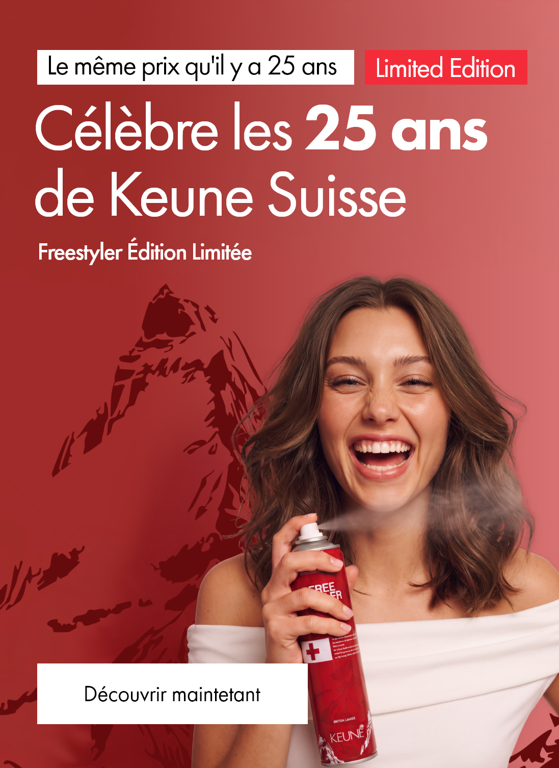 Profite de la liberté du Keune Freestyler - Laque freestyle 360°. Fixation moyenne jusqu'à 24 heures, application facile sous tous les angles.