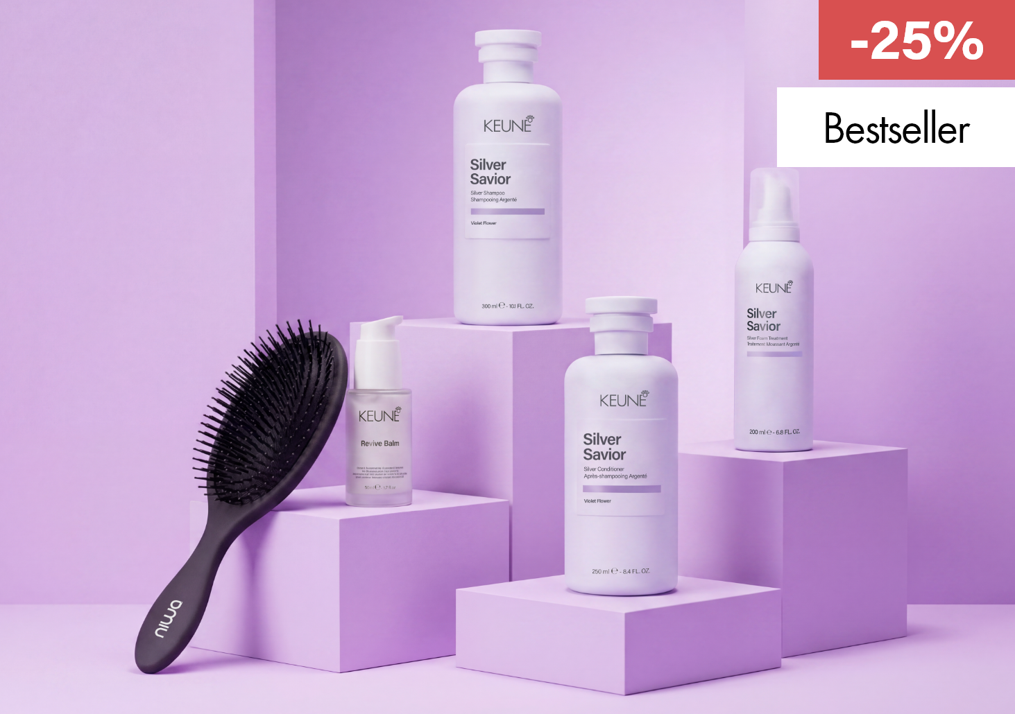 Kit Silver Blonde pour blond froid | Neutralise les reflets jaunes en seulement 3 minutes.