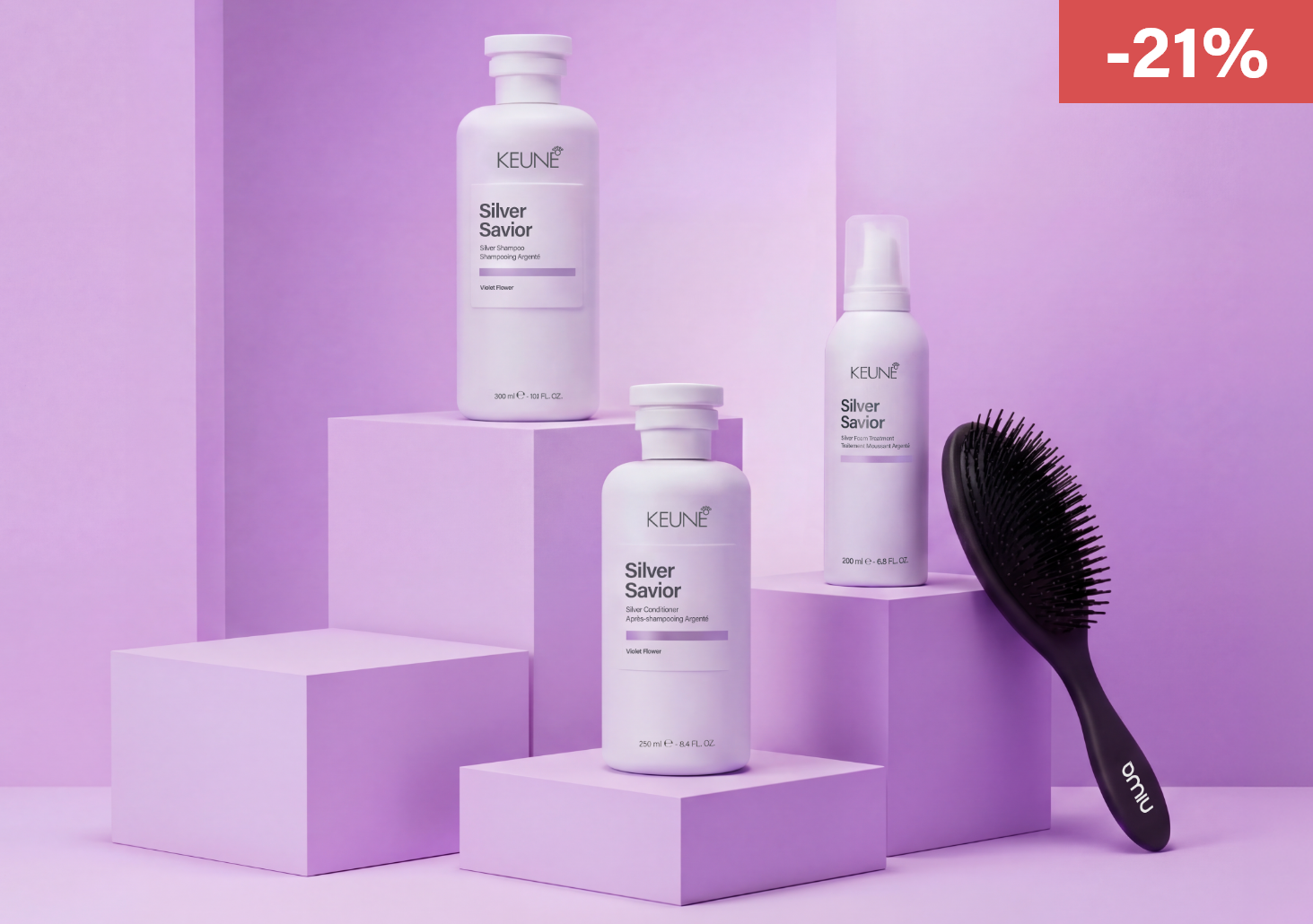 Kit Silver Blonde pour blond froid | Neutralise les reflets jaunes en seulement 3 minutes.
