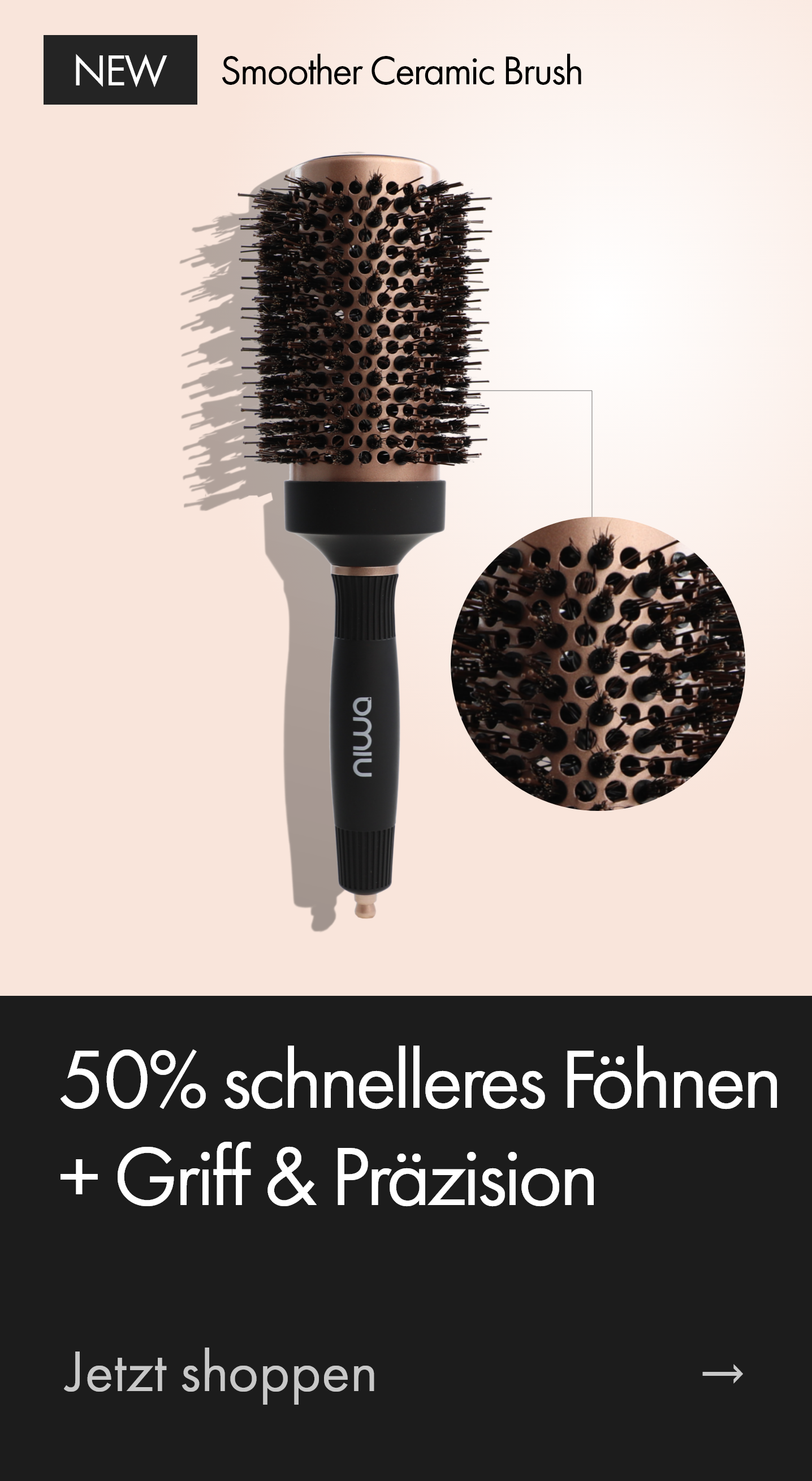 Smoother 32mm Keramik Borstenrundbürste für mehr Geschmeidigkeit