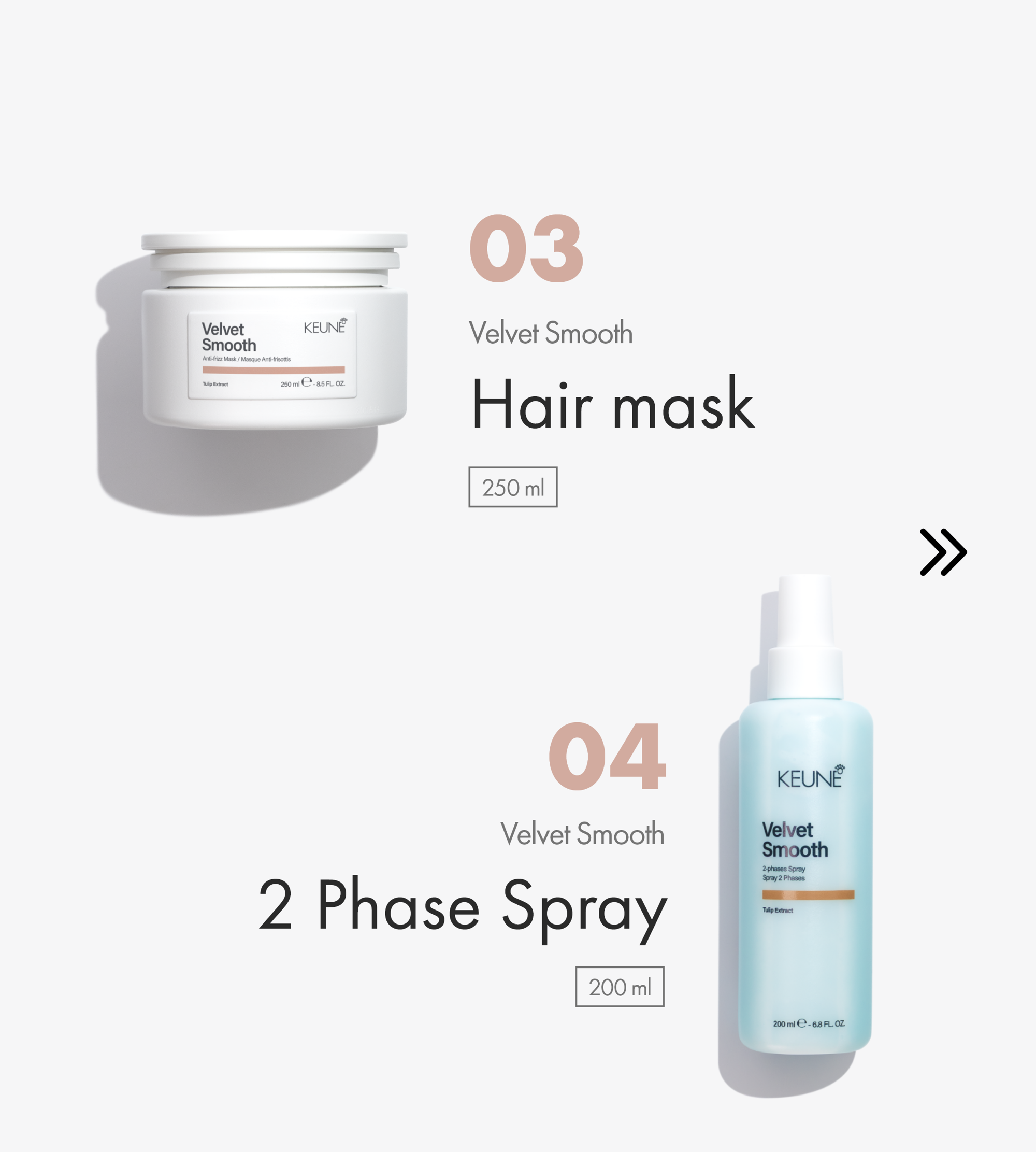  les Smooth Control Set de Keune  pour des cheveux lisses et soyeux. 