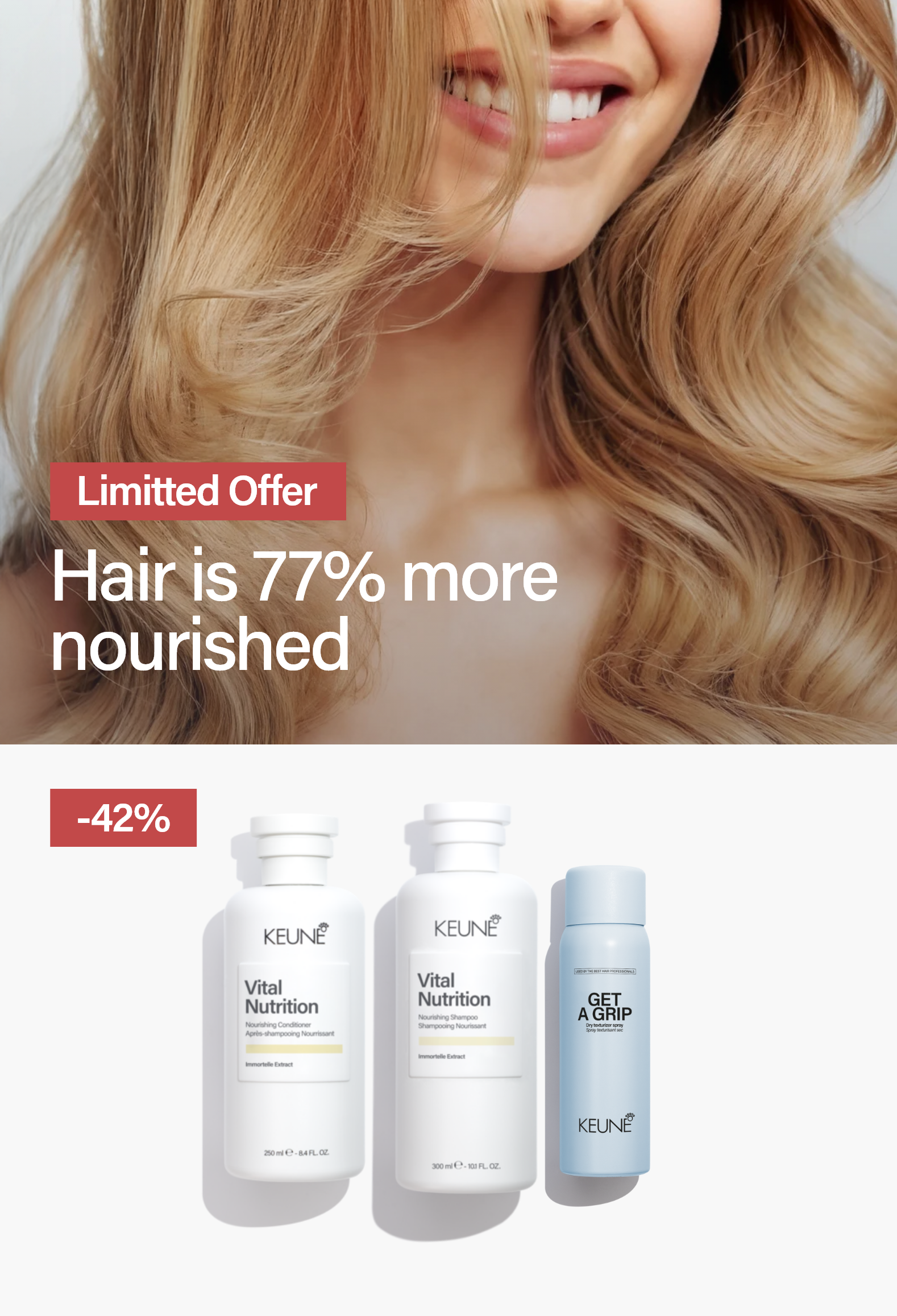 Shiny hair with Keune Hair Products