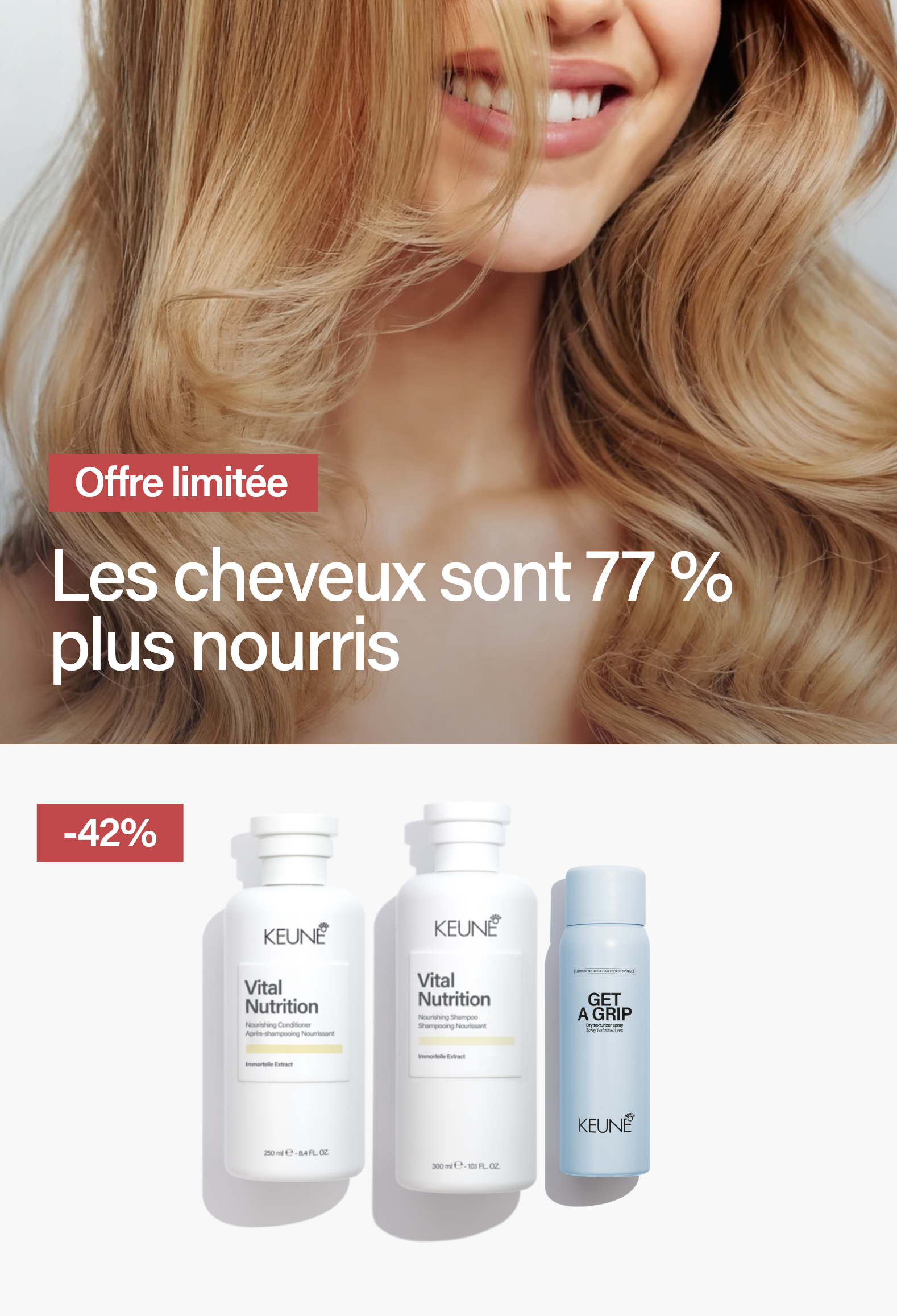 Offre spéciale – Éclat capillaire avec le set de produits Keune